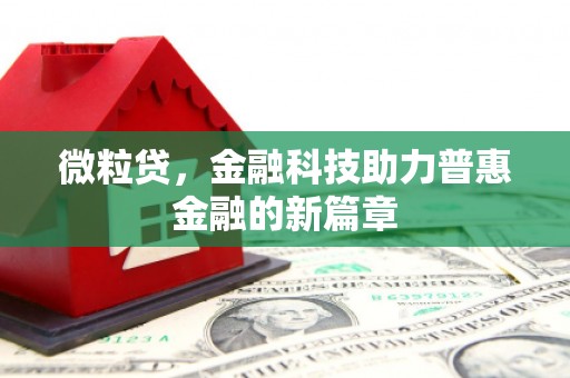 兴宾微粒贷，金融科技助力普惠金融的新篇章