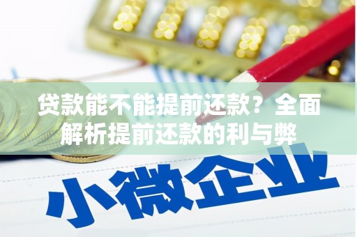 兴宾贷款能不能提前还款？全面解析提前还款的利与弊