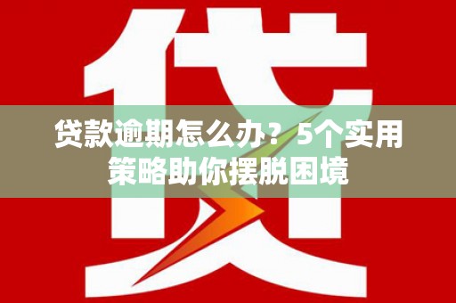 兴宾贷款逾期怎么办？5个实用策略助你摆脱困境