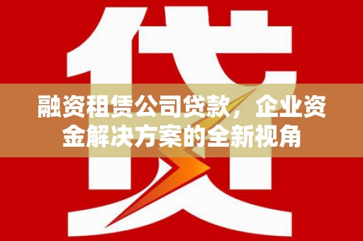 兴宾融资租赁公司贷款，企业资金解决方案的全新视角