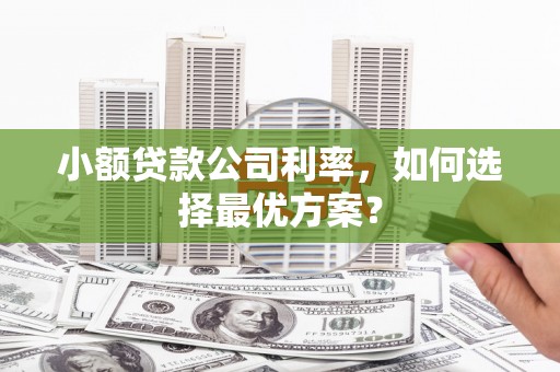 兴宾小额贷款公司利率，如何选择最优方案？