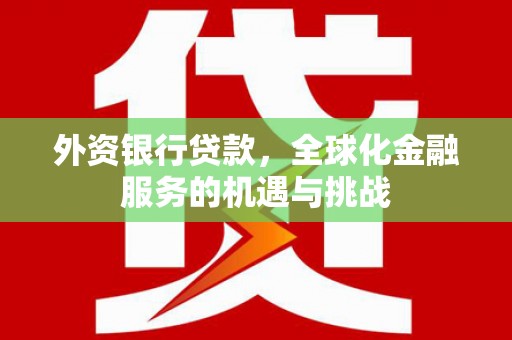 兴宾外资银行贷款，全球化金融服务的机遇与挑战