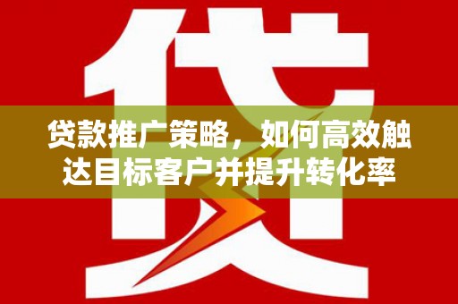 兴宾贷款推广策略，如何高效触达目标客户并提升转化率