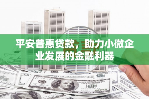 兴宾平安普惠贷款，助力小微企业发展的金融利器
