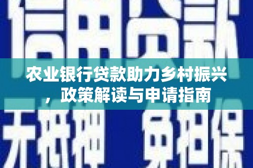 兴宾农业银行贷款助力乡村振兴，政策解读与申请指南