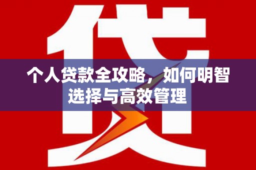 兴宾个人贷款全攻略，如何明智选择与高效管理