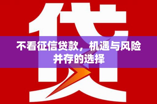 兴宾不看征信贷款，机遇与风险并存的选择