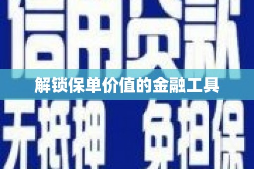 兴宾解锁保单价值的金融工具